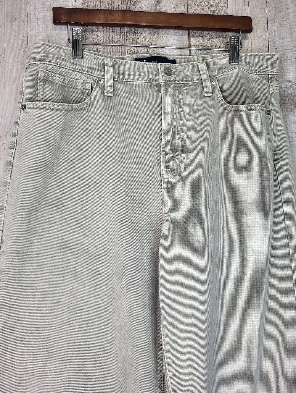 GAP Wide Leg High-Rise Jeans in Faded Light Gray Size 14 32R S - Picture 2 of 16
